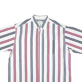 ASH CREEK Mens White & Red & Blue Striped Shirt XL Cotton Blend Casual Button Up
