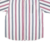 ASH CREEK Mens White & Red & Blue Striped Shirt XL Cotton Blend Casual Button Up