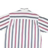 ASH CREEK Mens White & Red & Blue Striped Shirt XL Cotton Blend Casual Button Up