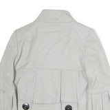 ZARA Womens Grey Button Jacket XS Cotton Blend Classic Stylish Coat Outerwear