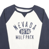 CHAMPION Womens Navy & White Nevada 1874 Wolf Pack Crew Neck M Sweatshirt