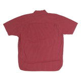 WRANGLER Mens Red Check Button Down Cotton Blend Shirt L Casual Summer Style