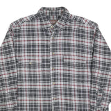 MOOSE CREEK Mens Grey & Red Check Cotton Shirt L Button Casual Comfortable