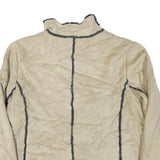 PIZAZZ Womens Beige Suede Zip Jacket XL Faux Fur Trim Casual Warm Outerwear