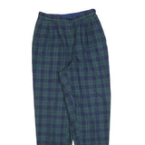 Womens Wool Slim Green & Blue Tartan Zip Trousers W24 L30