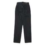 TEDDYS Womens Regular Fit Black Denim Jeans W24 L30 Zip Closure Casual
