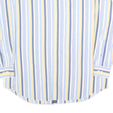 TOMMY HILFIGER Mens Blue & Yellow Striped Shirt L Casual Cotton Long Sleeve