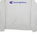 CHAMPION REVERSE WEAVE Mens Grey Cotton Blend Crew Neck L Sweatshirt Logo