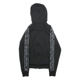 ADIDAS Womens Black Hoodie UK 6 Full Zip Snake Print 3 Stripes