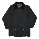 OXFORD Mens Black Cotton Blend Jacket S Plain Zip Casual Outdoor