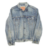LEVI'S Mens Blue Denim Jacket L Cotton Blend Button Closure Classic