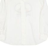 EMANUEL SCHIVLI Mens White Linen Shirt M Daffy Duck Embroidered Graphic