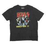 KISS Womens Black Red Graphic T-Shirt XL Short Sleeve Crew Neck Rock Band