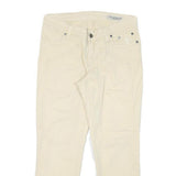 JECKERSON Womens Slim Beige Cotton Blend Trousers W28 L24 Zip Closure