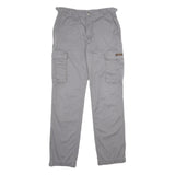 TEDDYS Mens Cotton Blend Grey Regular Cargo Trousers W30 L32 Utility Pockets Zip