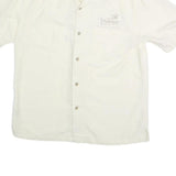 CUBAVERA Mens White Casual Shirt M Cotton Button Front Short Sleeve Summer