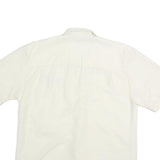 CUBAVERA Mens White Casual Shirt M Cotton Button Front Short Sleeve Summer