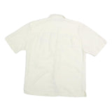 CUBAVERA Mens White Casual Shirt M Cotton Button Front Short Sleeve Summer