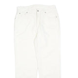 LAURA BIAGIOTTI Womens Cotton Blend White Regular Fit Straight Trousers W32 L28