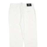 LAURA BIAGIOTTI Womens Cotton Blend White Regular Fit Straight Trousers W32 L28