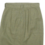 Womens Green Wool Plain Pencil Knee Length Skirt M Classic Tailored Style