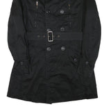 DIESEL Womens Black Military Jacket S Cotton Blend Button Front Stylish