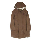 TOMMY HILFIGER Womens Brown & Purple Cotton Blend Hooded Jacket S Outerwear