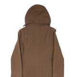 TOMMY HILFIGER Womens Brown & Purple Cotton Blend Hooded Jacket S Outerwear