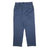 DICKIES Mens Regular Blue Cotton Blend Zip Trousers W36 L32 Workwear Casual