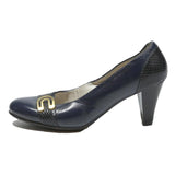 VITO Womens Leather Navy Blue Court Shoes UK 5 Stylish Comfortable Heel