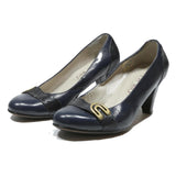 VITO Womens Leather Navy Blue Court Shoes UK 5 Stylish Comfortable Heel