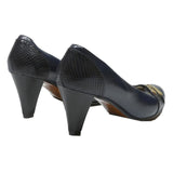 VITO Womens Leather Navy Blue Court Shoes UK 5 Stylish Comfortable Heel