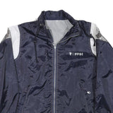 TOFFS Mens Navy Blue & Silver Casual Zip Jacket M Polyester Blend Lightweight