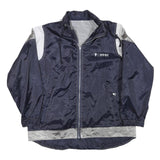 TOFFS Mens Navy Blue & Silver Casual Zip Jacket M Polyester Blend Lightweight