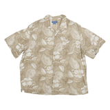 PURITAN Mens Beige & Cream Floral Pattern Shirt XL Casual Summer Relaxed Fit