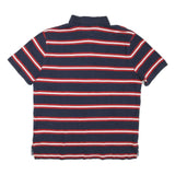 TOMMY HILFIGER Mens Blue Red & White Stripe Short Sleeve Polo Shirt M Cotton