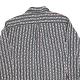 PACIFIC CLUB Mens Blue & Burgundy Pattern Shirt XL Cotton Blend Casual Long