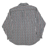 PACIFIC CLUB Mens Blue & Burgundy Pattern Shirt XL Cotton Blend Casual Long