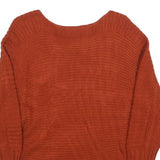 Womens Rust Plain Jumper Basic Knit Crew Neck Regular M Knitted Pullover Sweater