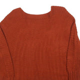 Womens Rust Plain Jumper Basic Knit Crew Neck Regular M Knitted Pullover Sweater