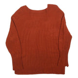 Womens Rust Plain Jumper Basic Knit Crew Neck Regular M Knitted Pullover Sweater