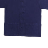 Womens Navy Blue Basic Cotton Top Short Sleeve Round Neck L Casual Summer