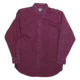 WOOLRICH Mens Maroon Plain Shirt M Cotton Blend Button Down Collar Long Sleeve