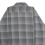 WRANGLER Mens Grey & Blue Check Shirt XL Cotton Blend Long Sleeve Casual