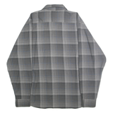 WRANGLER Mens Grey & Blue Check Shirt XL Cotton Blend Long Sleeve Casual