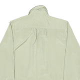 SAPHIR Womens Cream Satin Blouse Long Sleeve Button Neck S Elegant Lightweight
