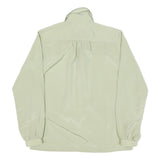 SAPHIR Womens Cream Satin Blouse Long Sleeve Button Neck S Elegant Lightweight
