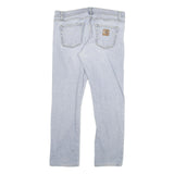 CARHARTT Mens Slim Light Blue Denim Jeans W34 L29 Casual Cotton Blend Zip