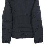 ZARA BASIC Womens Navy Blue Puffer Jacket M Polyester Blend Zip Quilted Warm