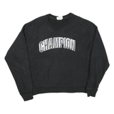 CHAMPION Mens Black Cotton Blend Crew Neck L Sweatshirt Pullover Logo Comfort